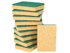 Éponge avec tampon vert 13cm (x10)