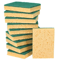 Éponge avec tampon vert 13cm (x10)