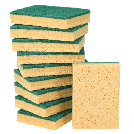 Éponge avec tampon vert 13cm (x10)