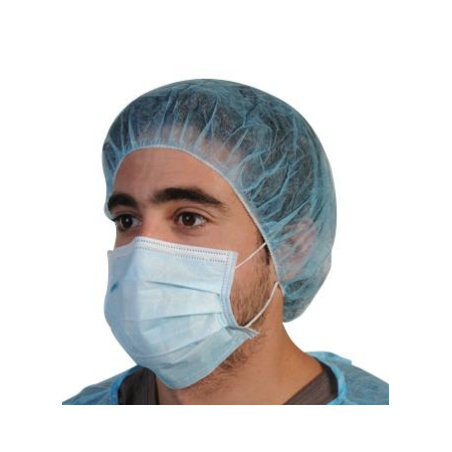 Masque d'hygiène 3 plis Bleu (x50)